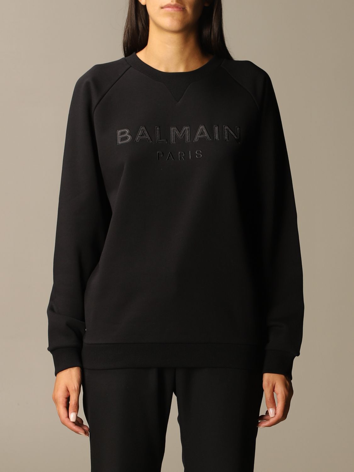 BALMAIN: Sweatshirt women | Sweatshirt Balmain Women Black | Sweatshirt ...