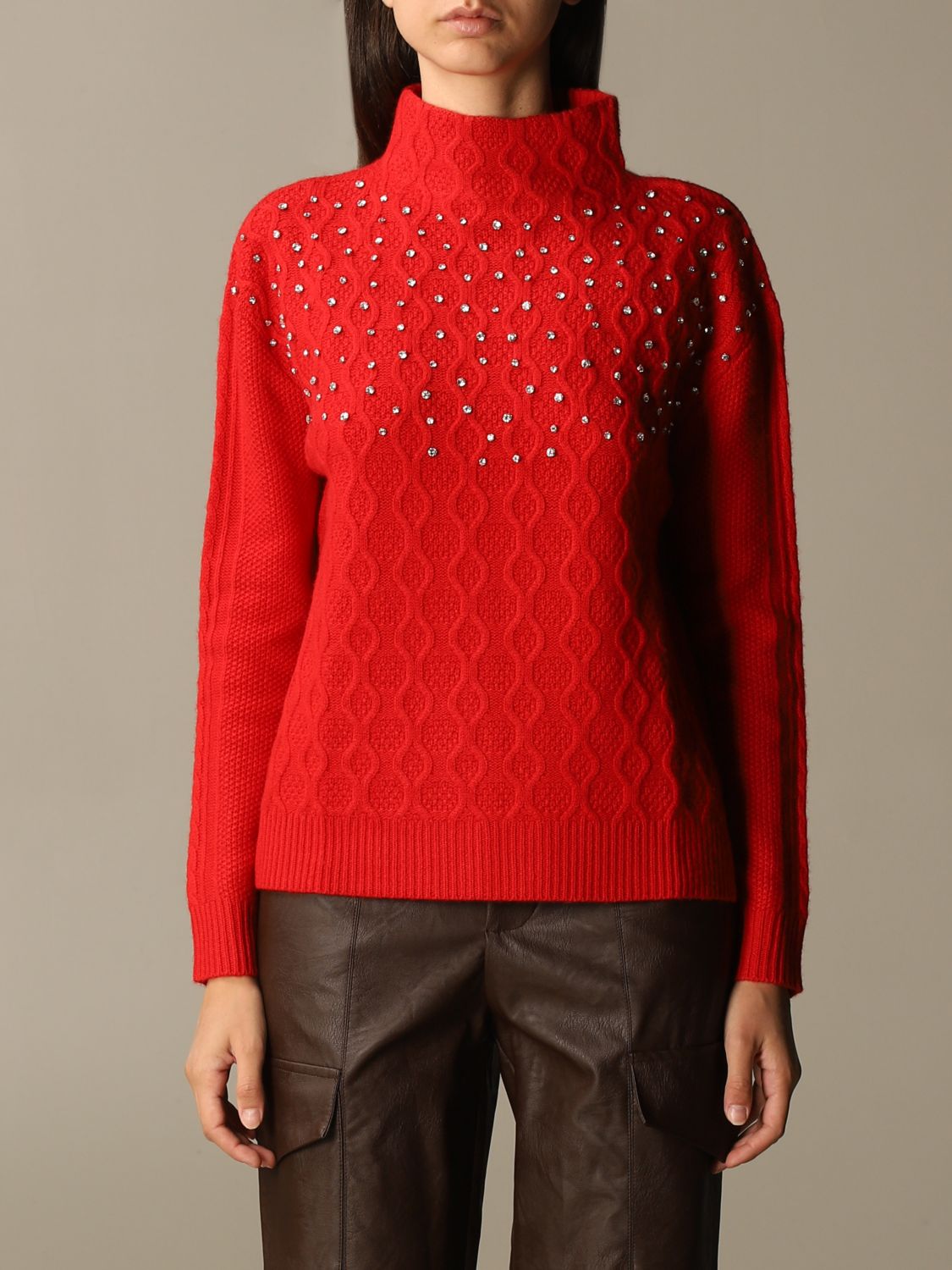 turtleneck red sweater