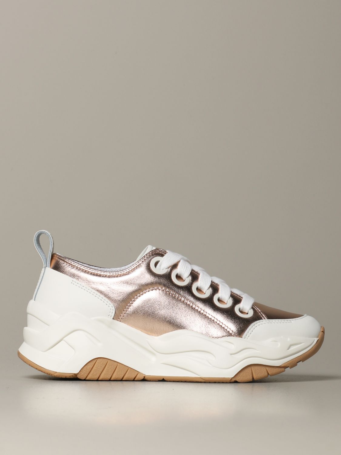 Just Cavalli Outlet: P1thon sneakers in laminated leather | Sneakers Just Cavalli Women Bronze | Sneakers Just Cavalli S09WS0092 GIGLIO.COM