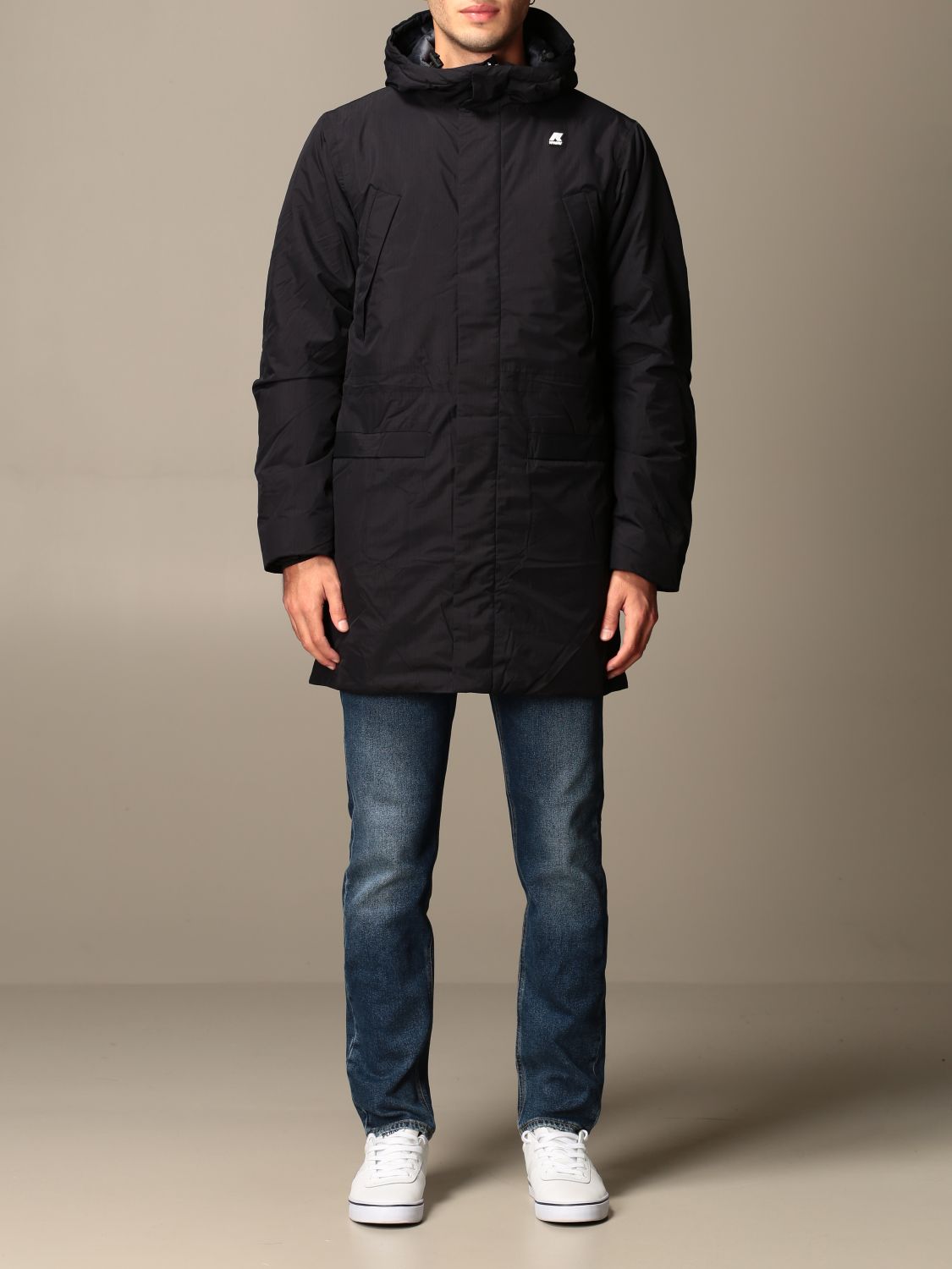 Аутлет бренда K-Way: Куртка для него - Черный | K-Way Куртка K1119PW на  сайте GIGLIO.COM