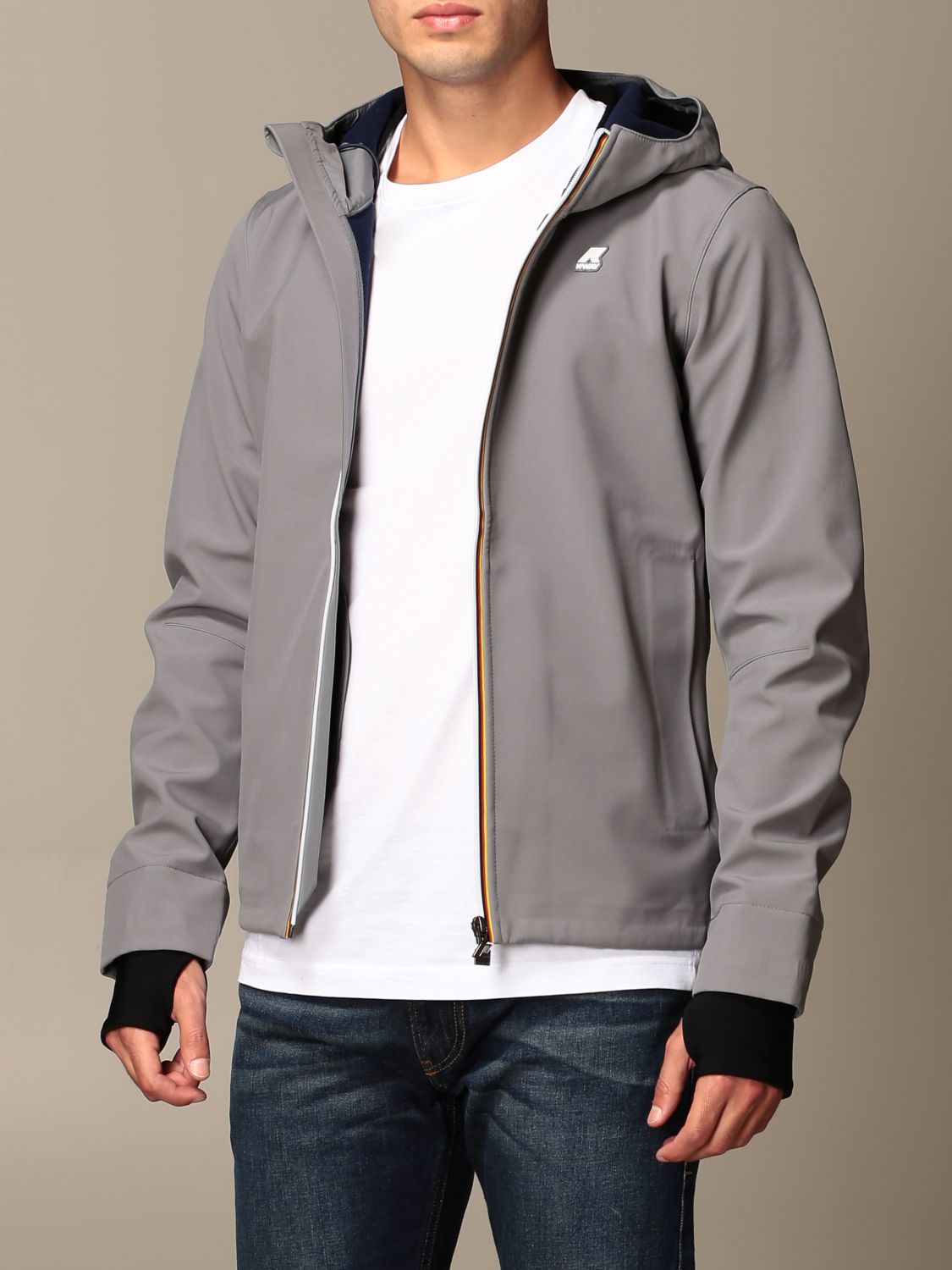 KWay Outlet Jack bonded jacket in neoprene Grey Jacket KWay K008J00