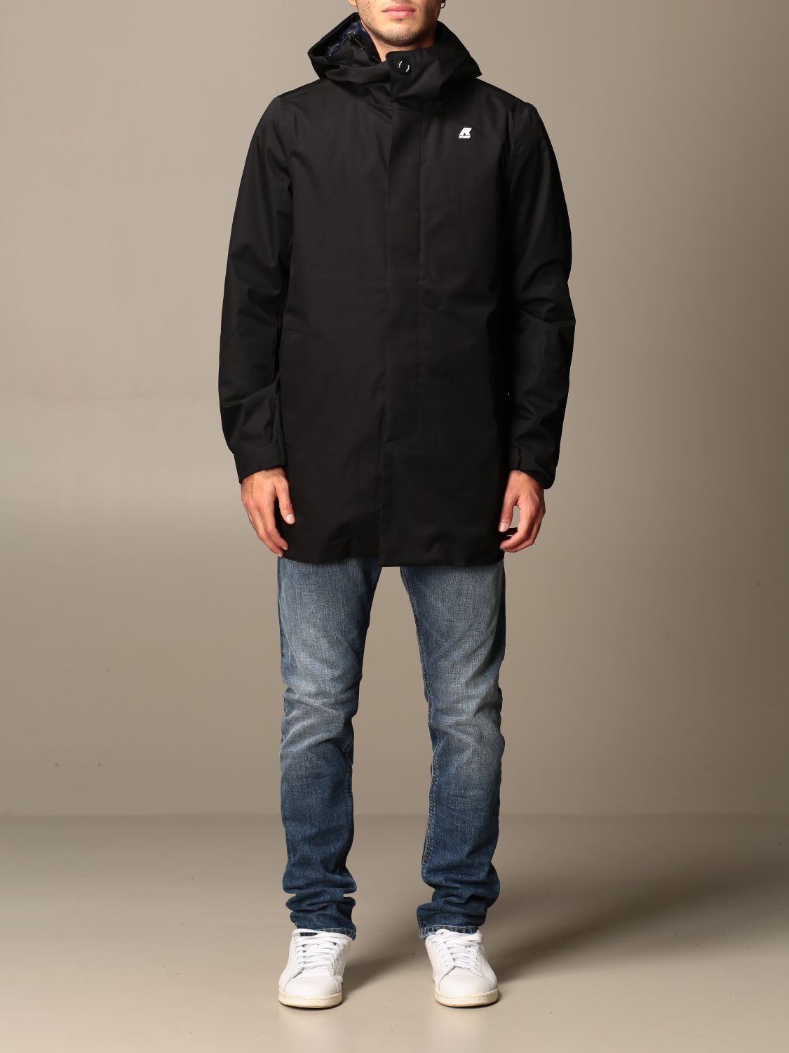 Аутлет бренда K-Way: Куртка для него - Черный | K-Way Куртка K111EKW на  сайте GIGLIO.COM