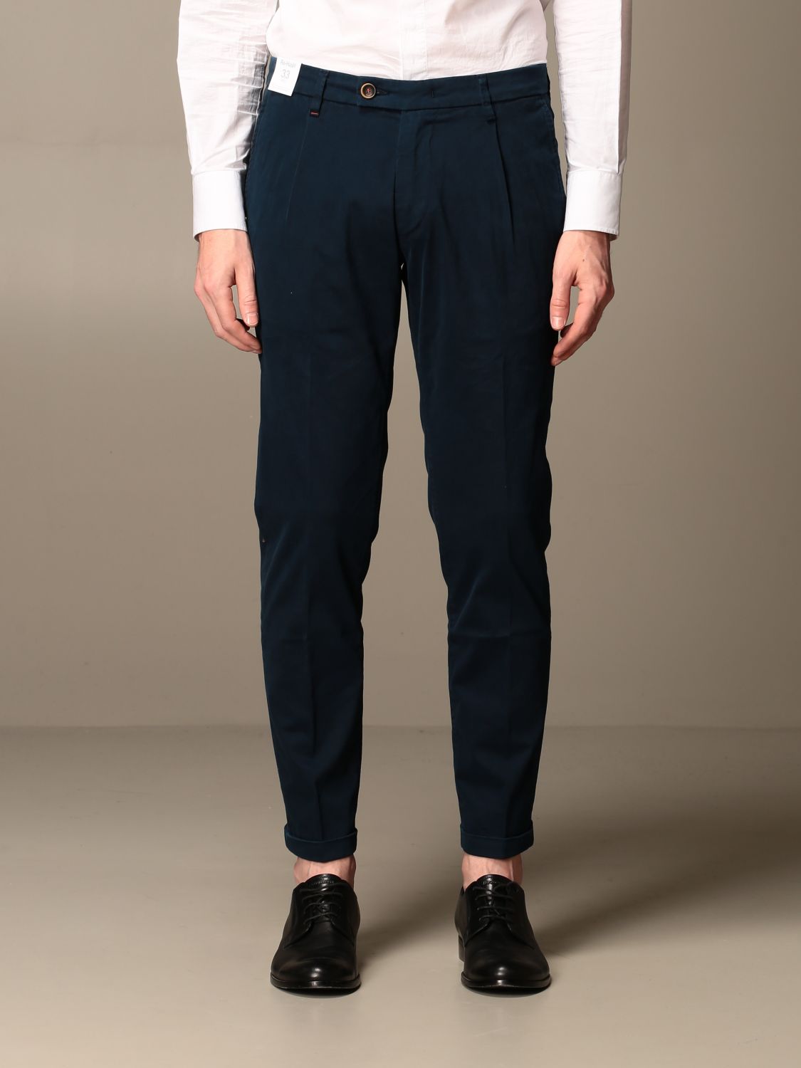 Re-Hash Outlet: Mucha trousers in stretch cotton - Blue | Re-Hash pants ...