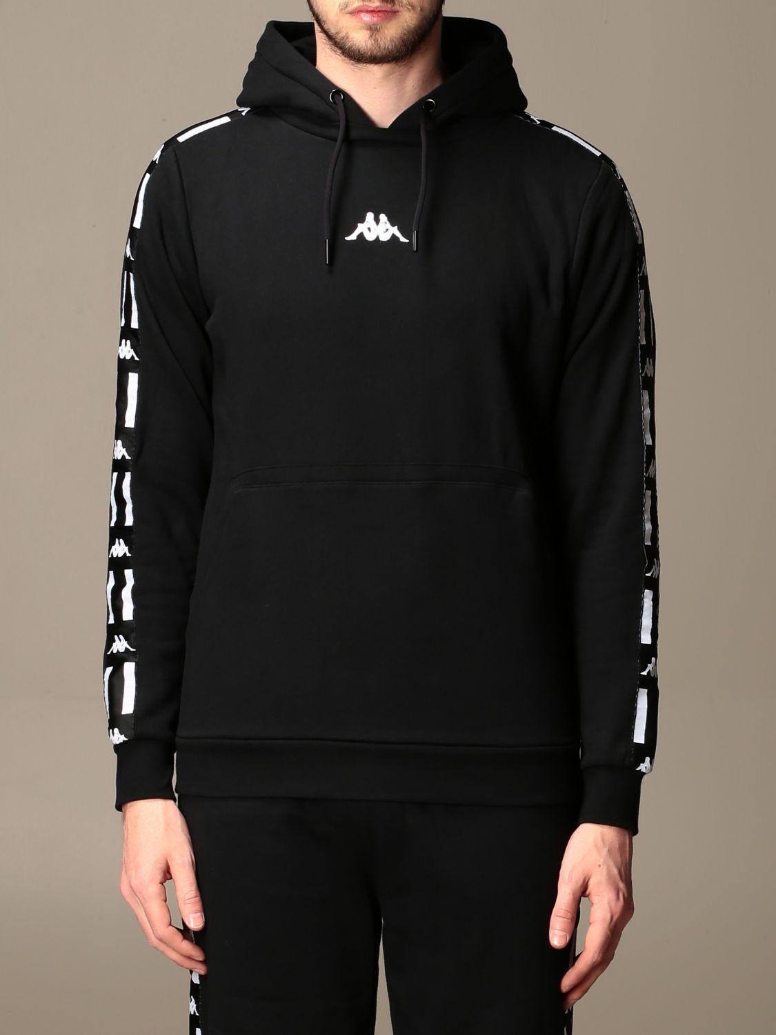 Kappa Outlet: Authentic USA hoodie with logo - Black | Kappa sweatshirt 31114LW online GIGLIO.COM