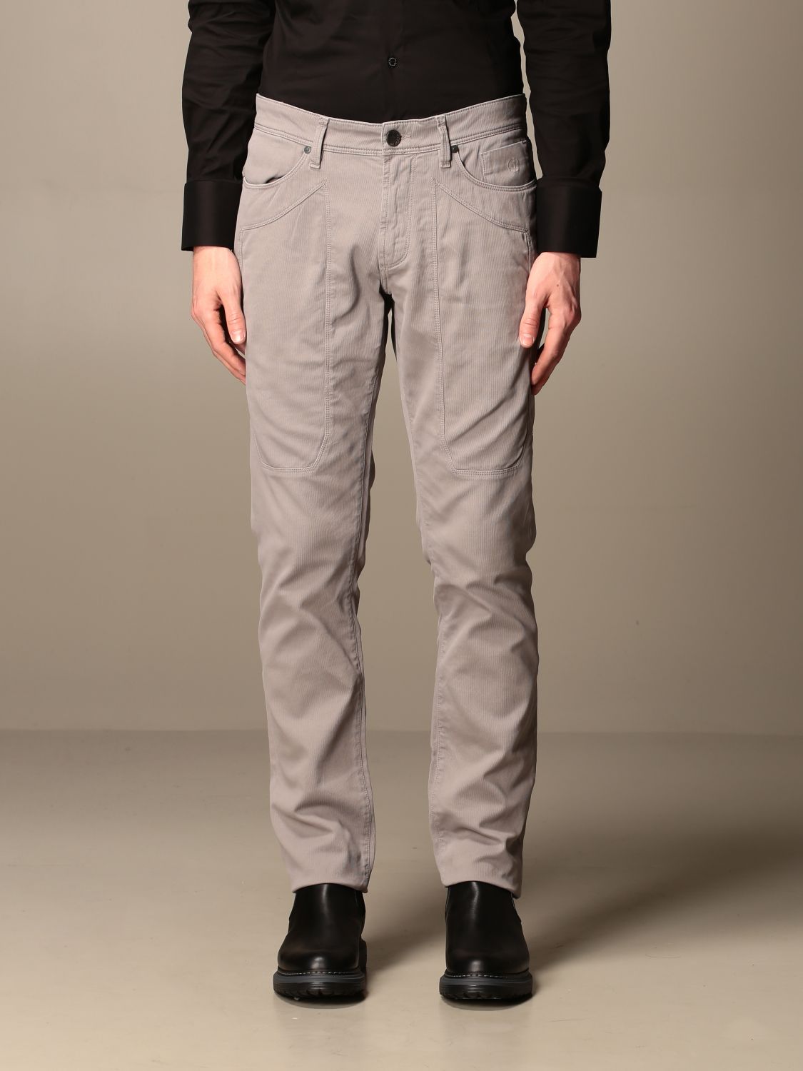 JECKERSON: Pantalone in cotone armaturato stretch - Grigio | Pantalone  Jeckerson PA077 T012389 GIGLIO.COM