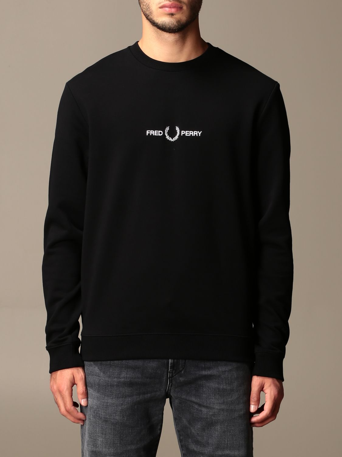 Perry Outlet: cotton sweatshirt with logo - Black | Perry sweatshirt M8629 online on GIGLIO.COM