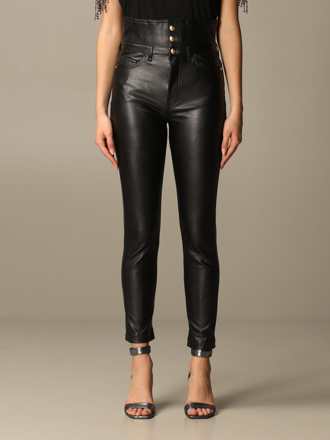 faux leather high waisted jeans