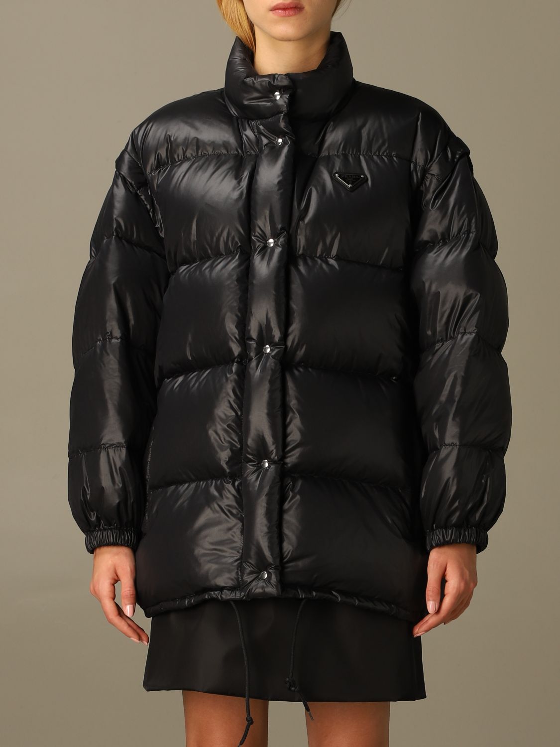PRADA: medium down jacket in padded nylon - Black | Prada jacket 29X805  1IE0 online on 