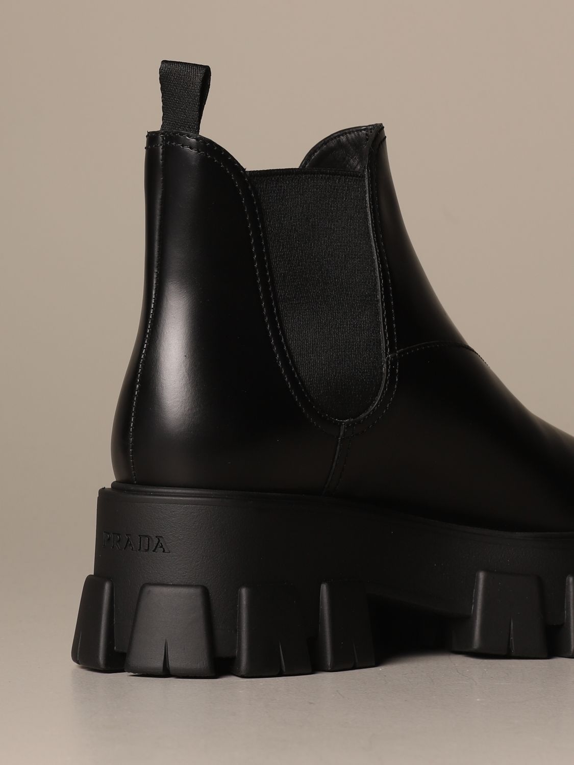 Prada Monolith ankle boot in leather 