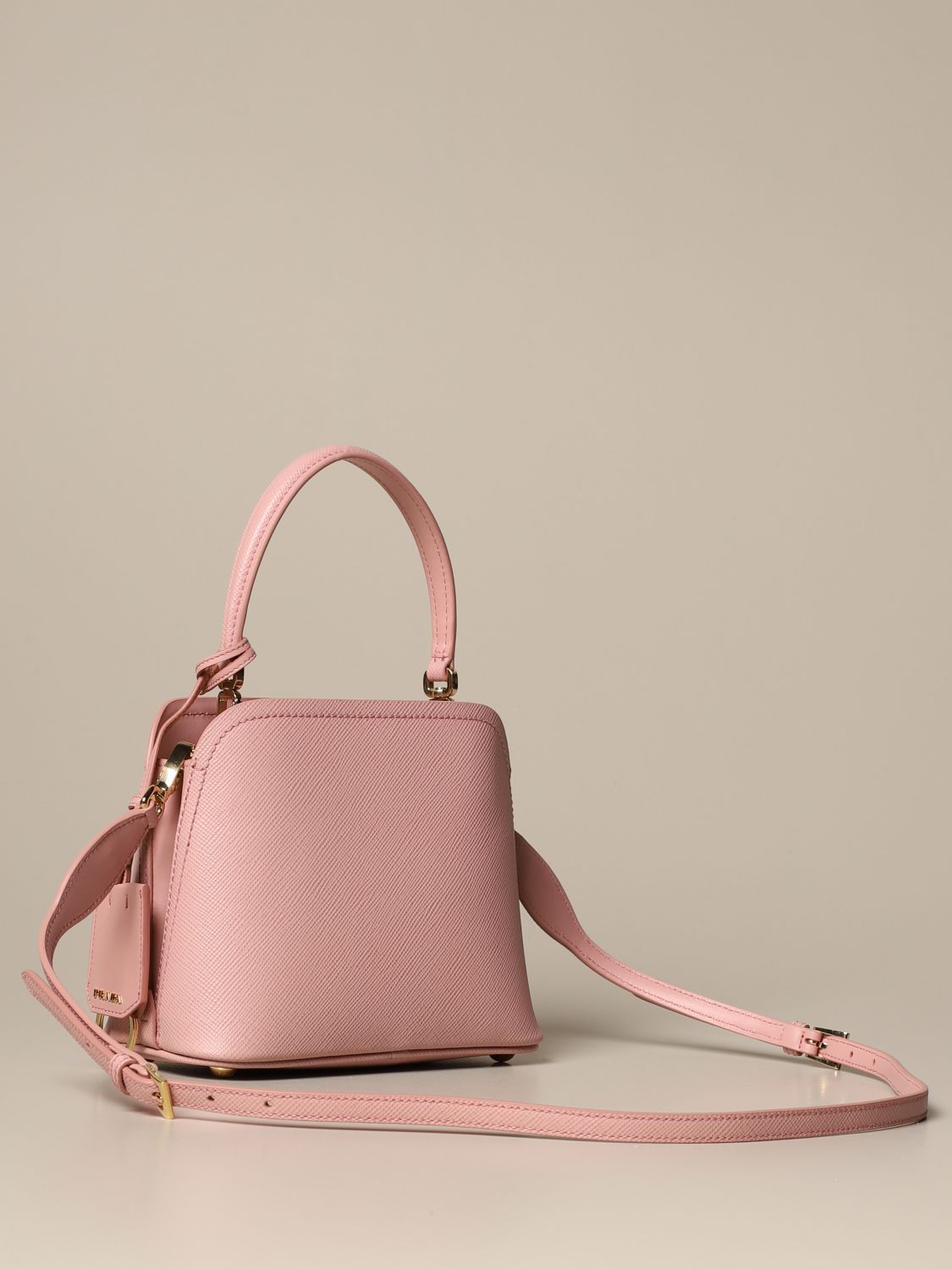 Powder Pink Prada Matinée Small Saffiano Leather Bag