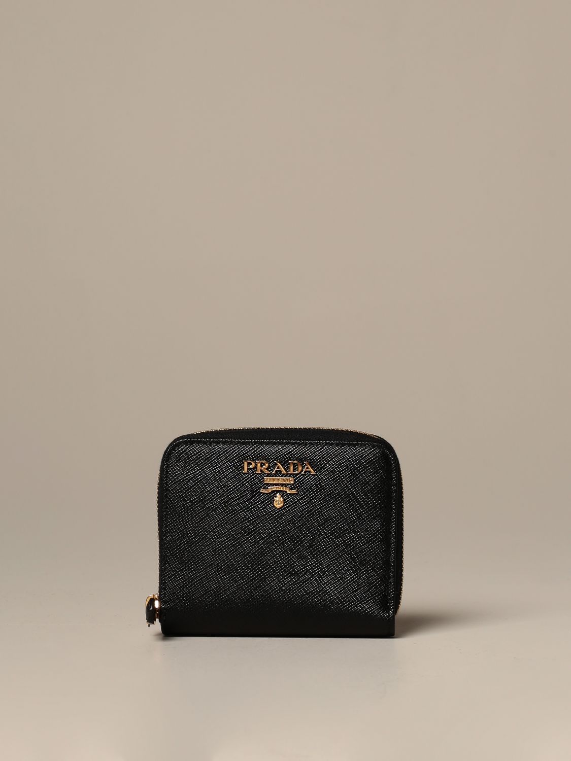 saffiano logo-plaque wallet, Prada
