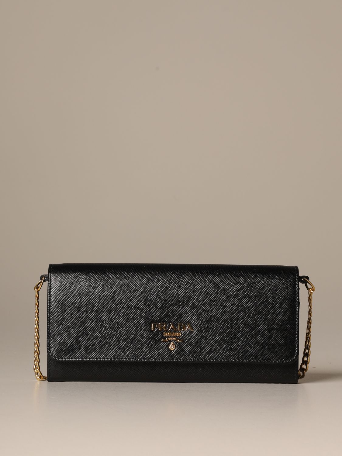 PRADA: shoulder bag in genuine saffiano leather - Black | Prada mini bag  1MT290 QWA online on 