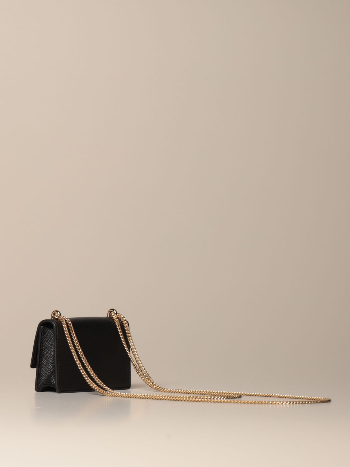 Prada cross body bag in genuine saffiano leather | Mini Bag Prada Women Black | Mini Bag Prada ...