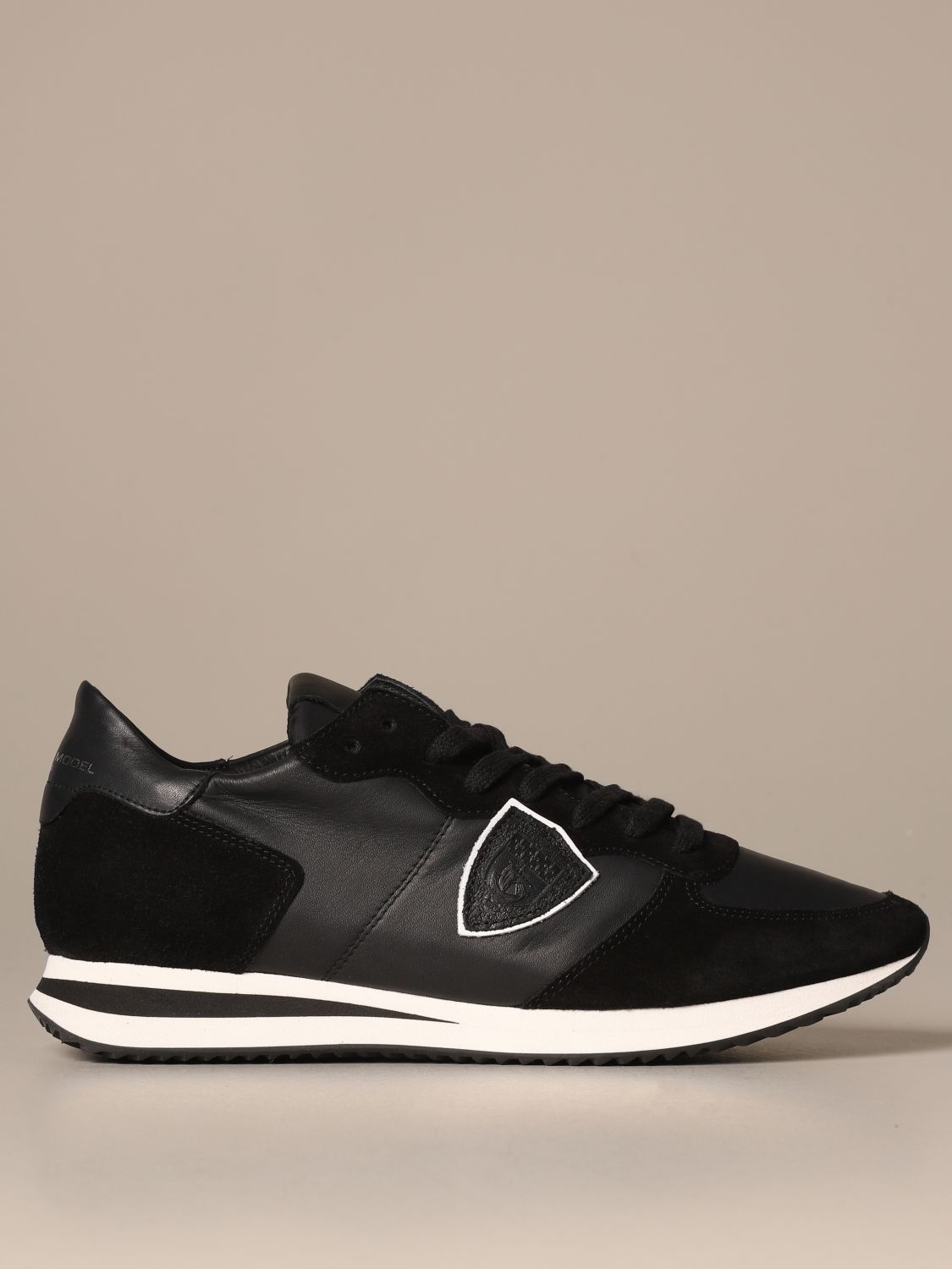 PHILIPPE MODEL: Tropez sneakers in leather and suede - Black | Philippe ...