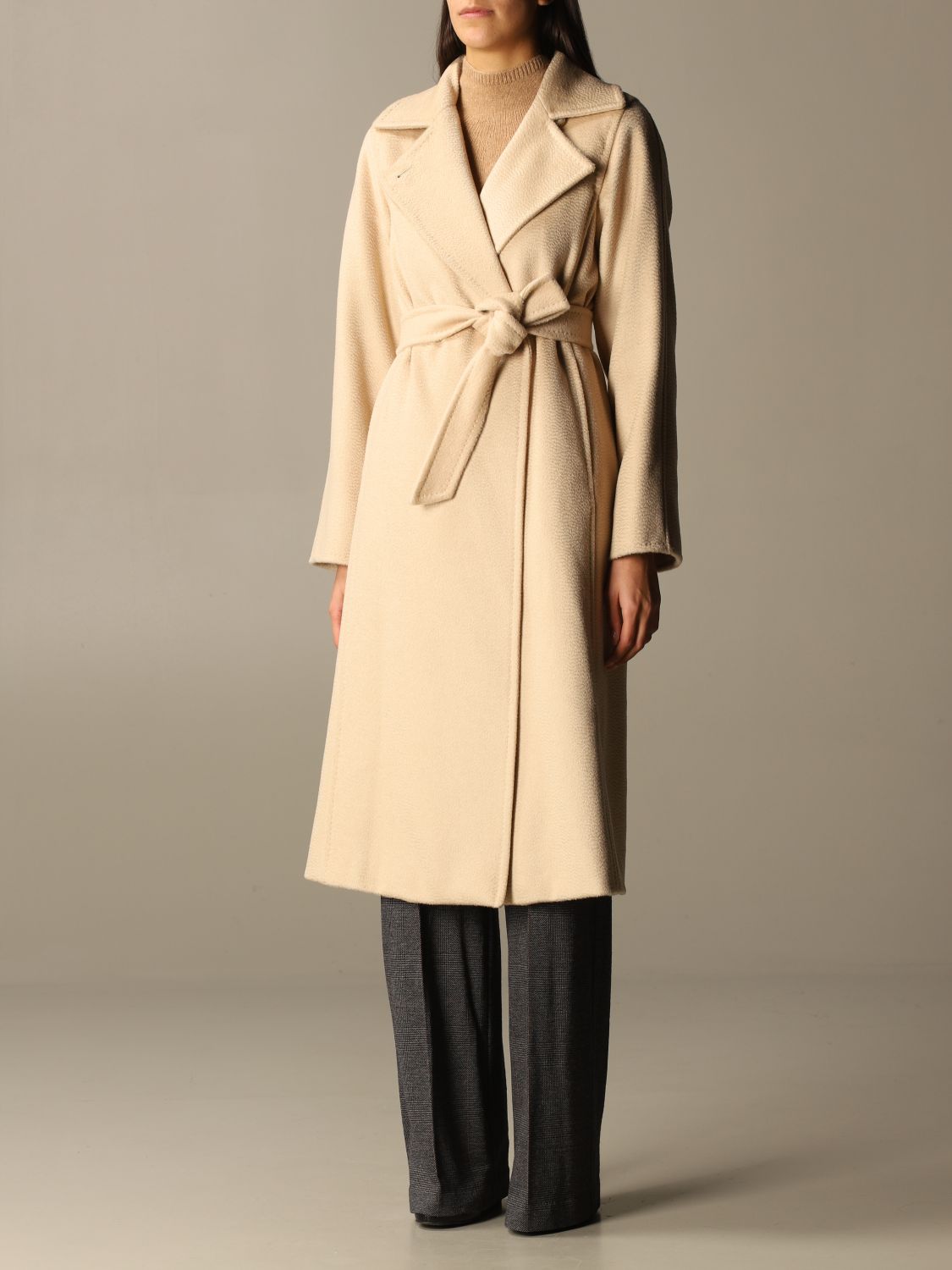 Max Mara Soldier coat in wool | Coat Max Mara Women Yellow Cream | Coat ...