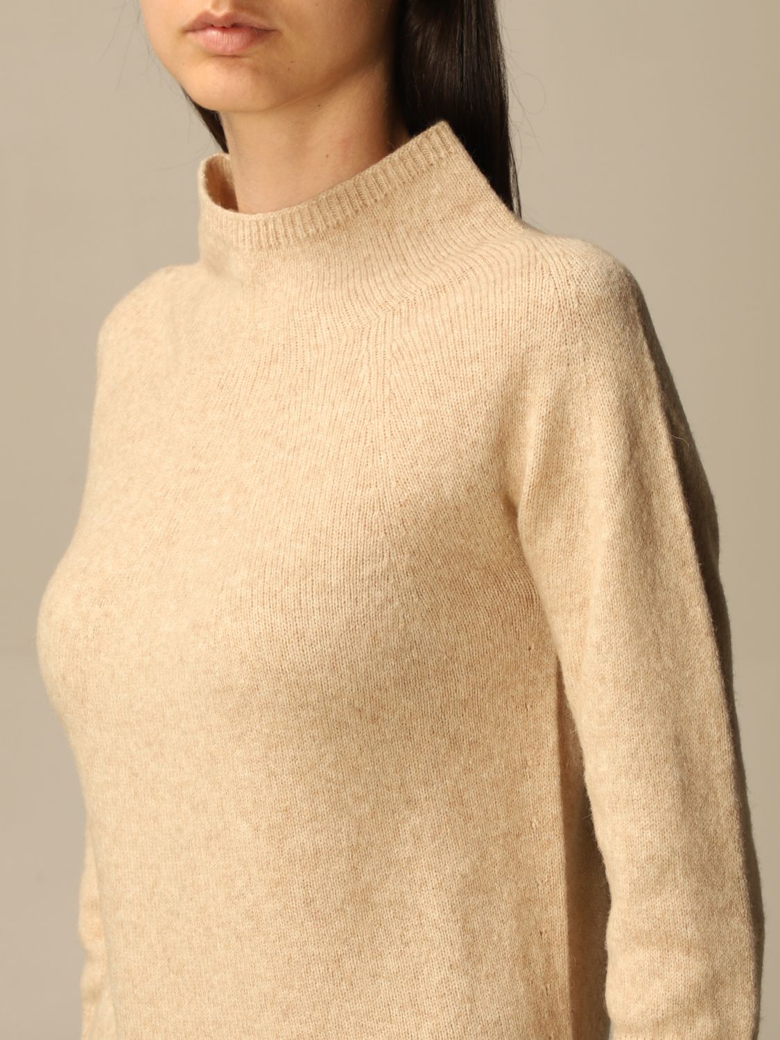 Max Mara Outlet: Campo pullover in wool and cashmere - Beige | Sweater ...