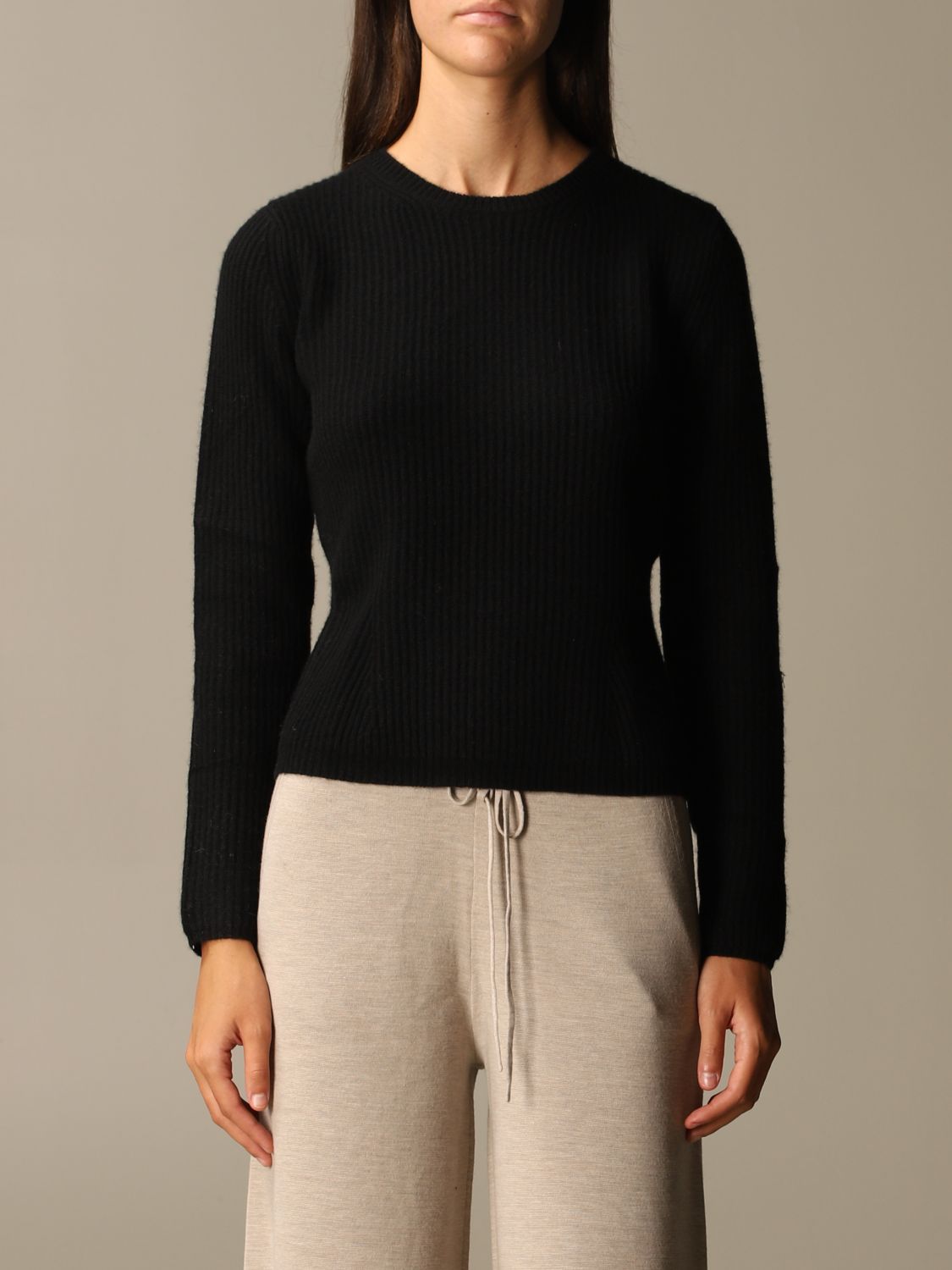 Max Mara Outlet: Peirak cashmere and wool sweater - Black | Max Mara