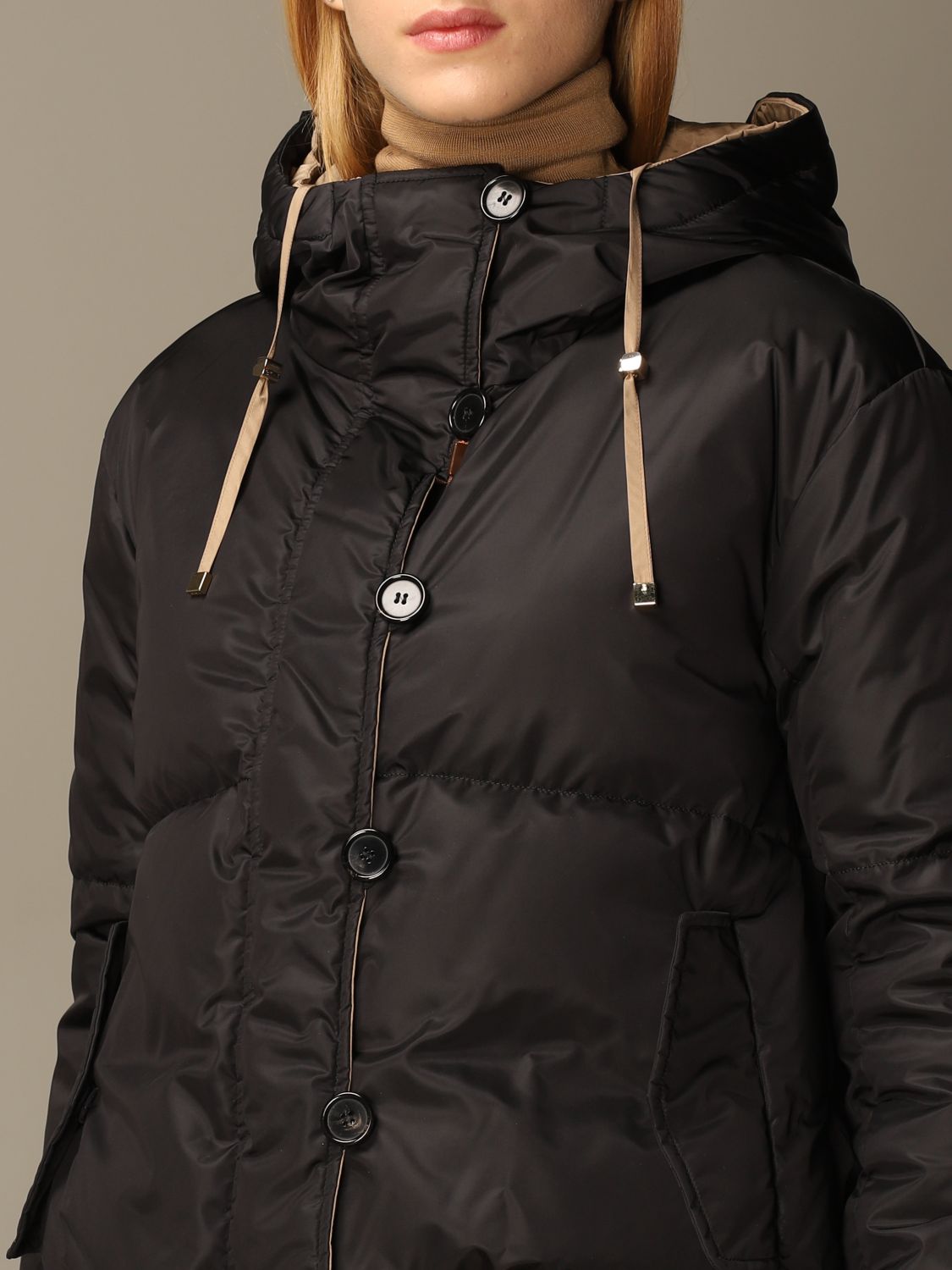 Max Mara The Cube reversible down jacket with hood