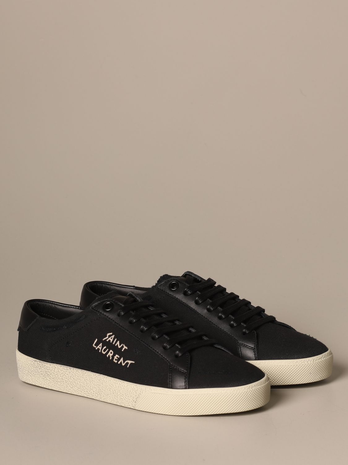 peave svale album SAINT LAURENT: Court Classic SL/06 sneakers in canvas and leather - Black | Saint  Laurent sneakers 610648 GUP50 online on GIGLIO.COM