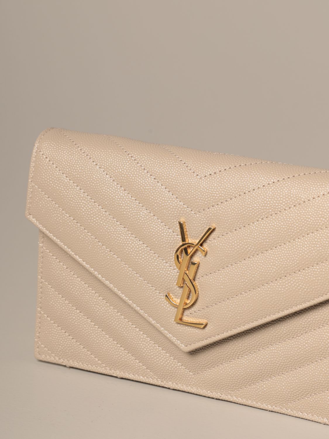 Saint Laurent Saint Laurent Le Monogramme shoulder bag in beige coated  canvas Leather ref.988503 - Joli Closet