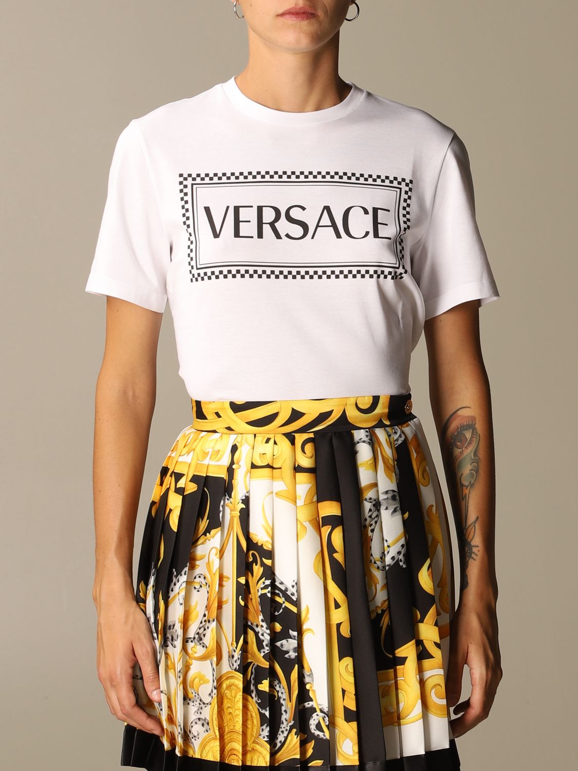 VERSACE: T-shirt with 90s Vintage logo - White | T-Shirt Versace A83915