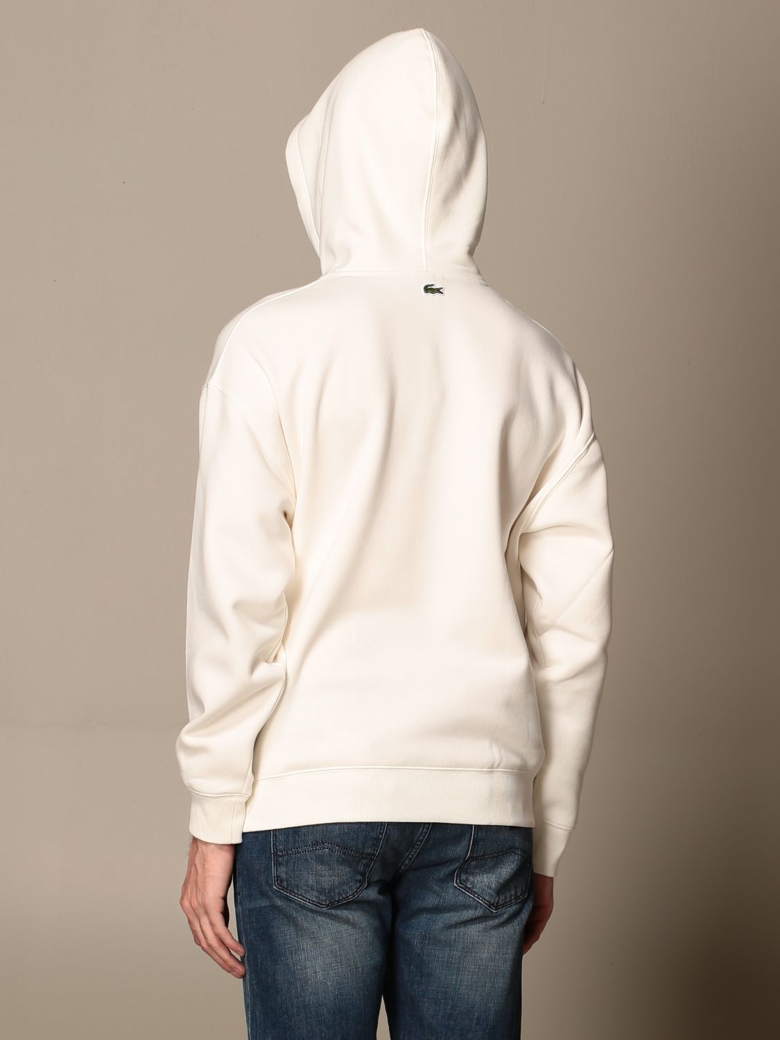 lacoste cream hoodie