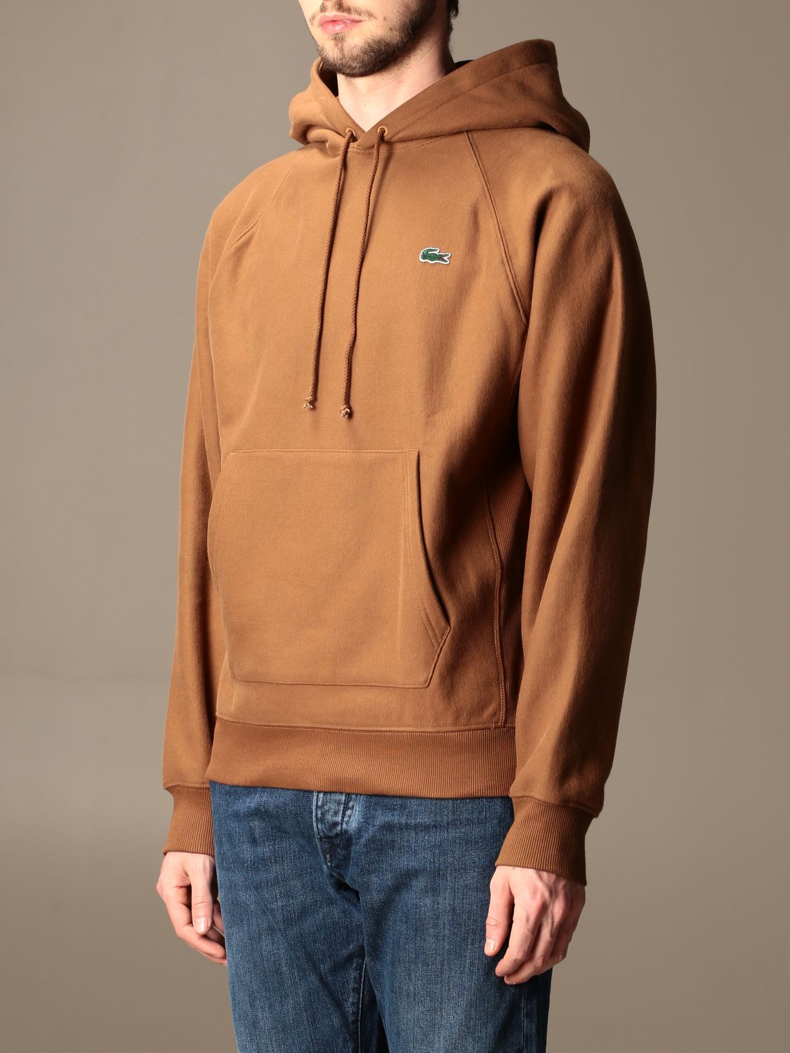 Lacoste L!Ve Outlet: Sweatshirt homme - Marron | Sweatshirt Lacoste L!Ve  SH1614 en ligne sur GIGLIO.COM