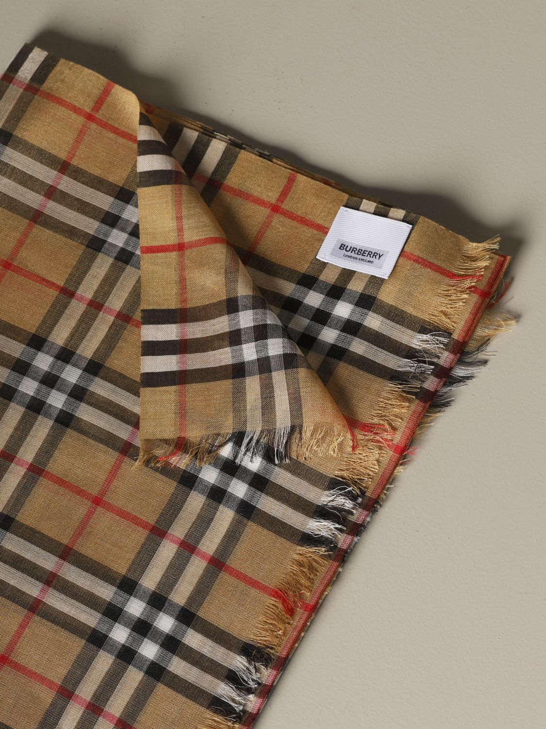 Burberry silk and wool check scarf 