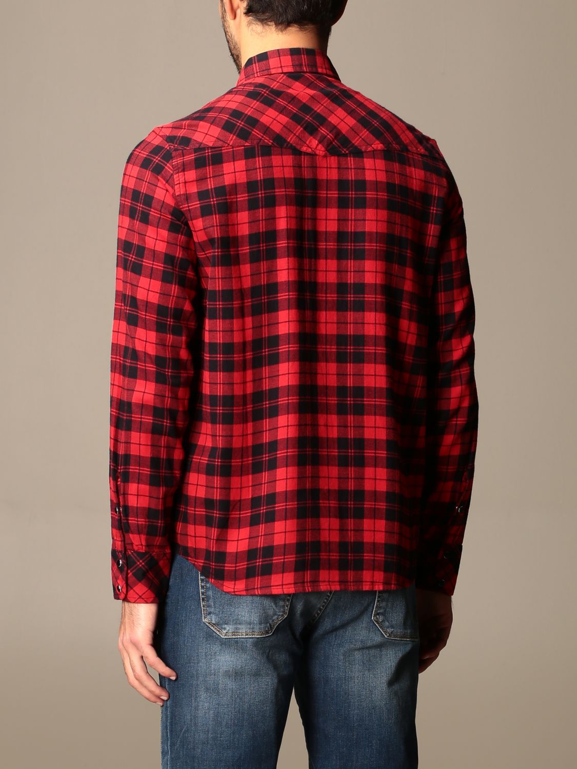 diesel red check shirt