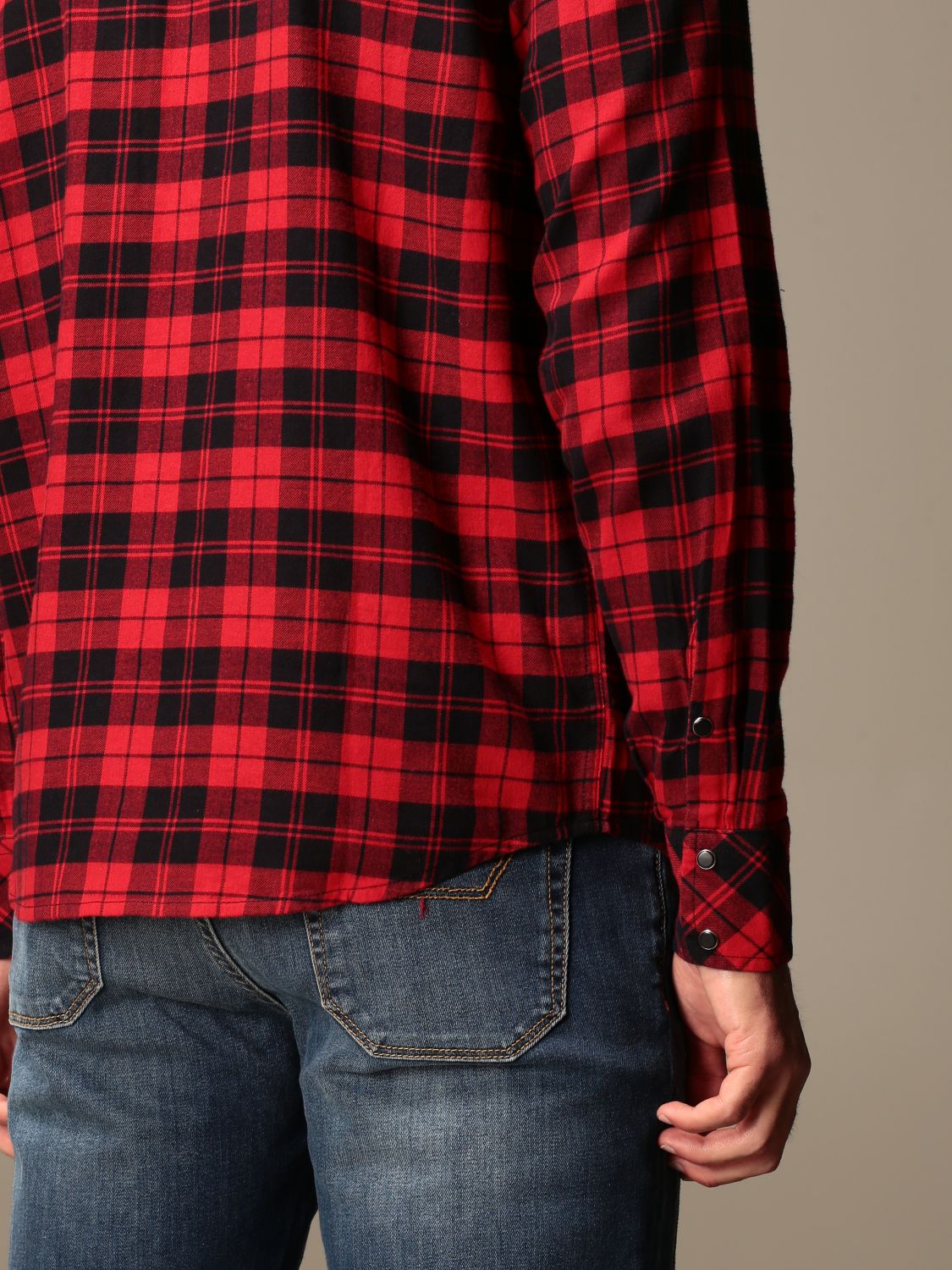 diesel red check shirt