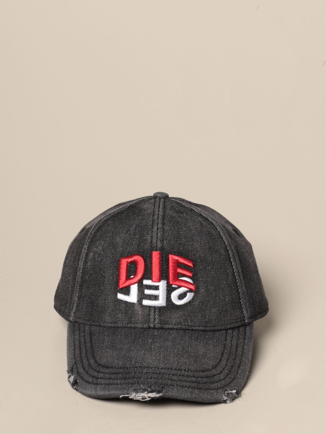 Diesel Outlet: baseball cap in used denim with logo | Hat Diesel Men
