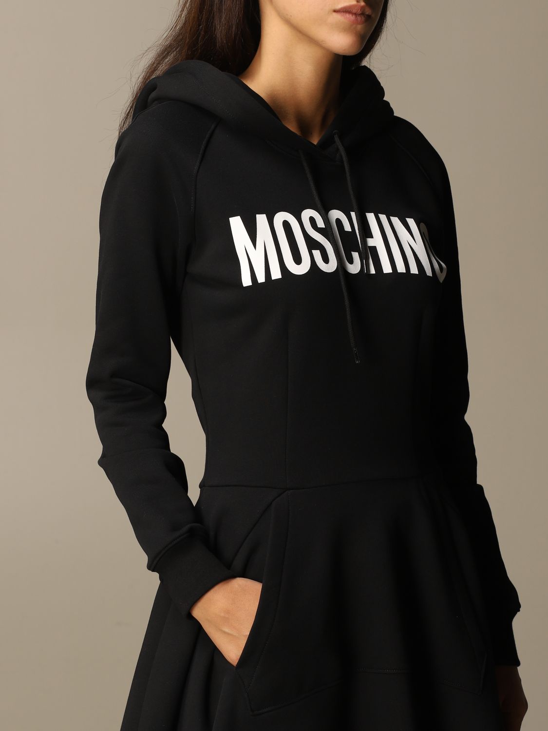 moschino hooded dress