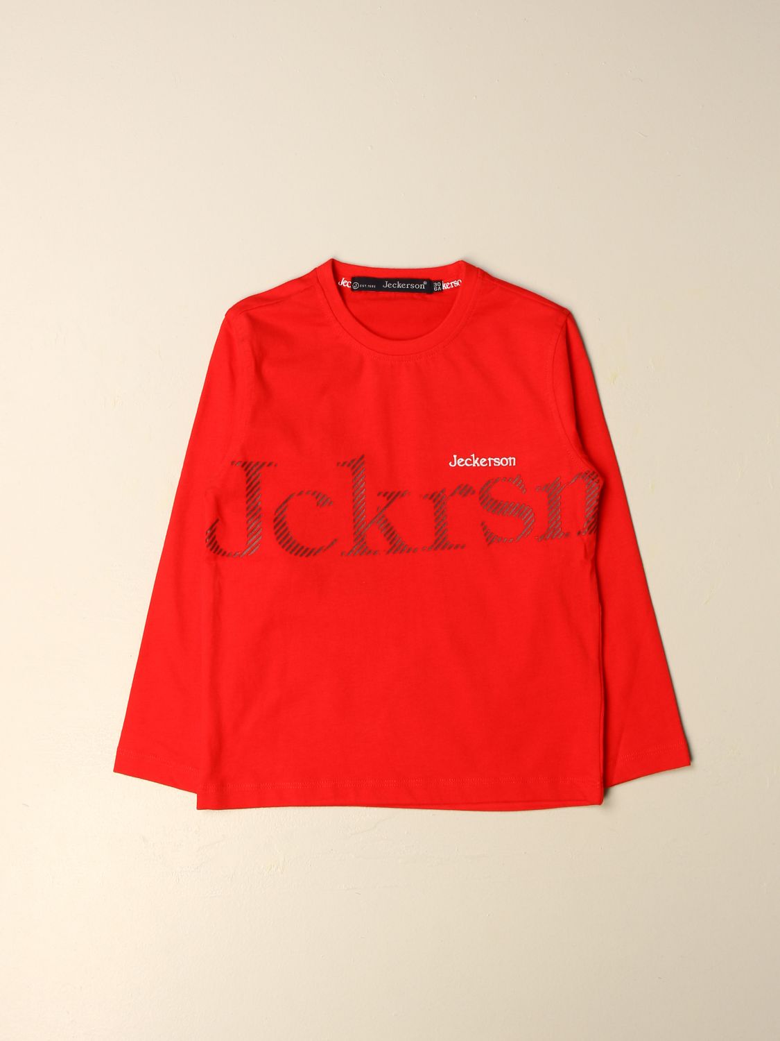 JECKERSON: cotton t-shirt with logo - Red | T-Shirt Jeckerson JB2027  GIGLIO.COM