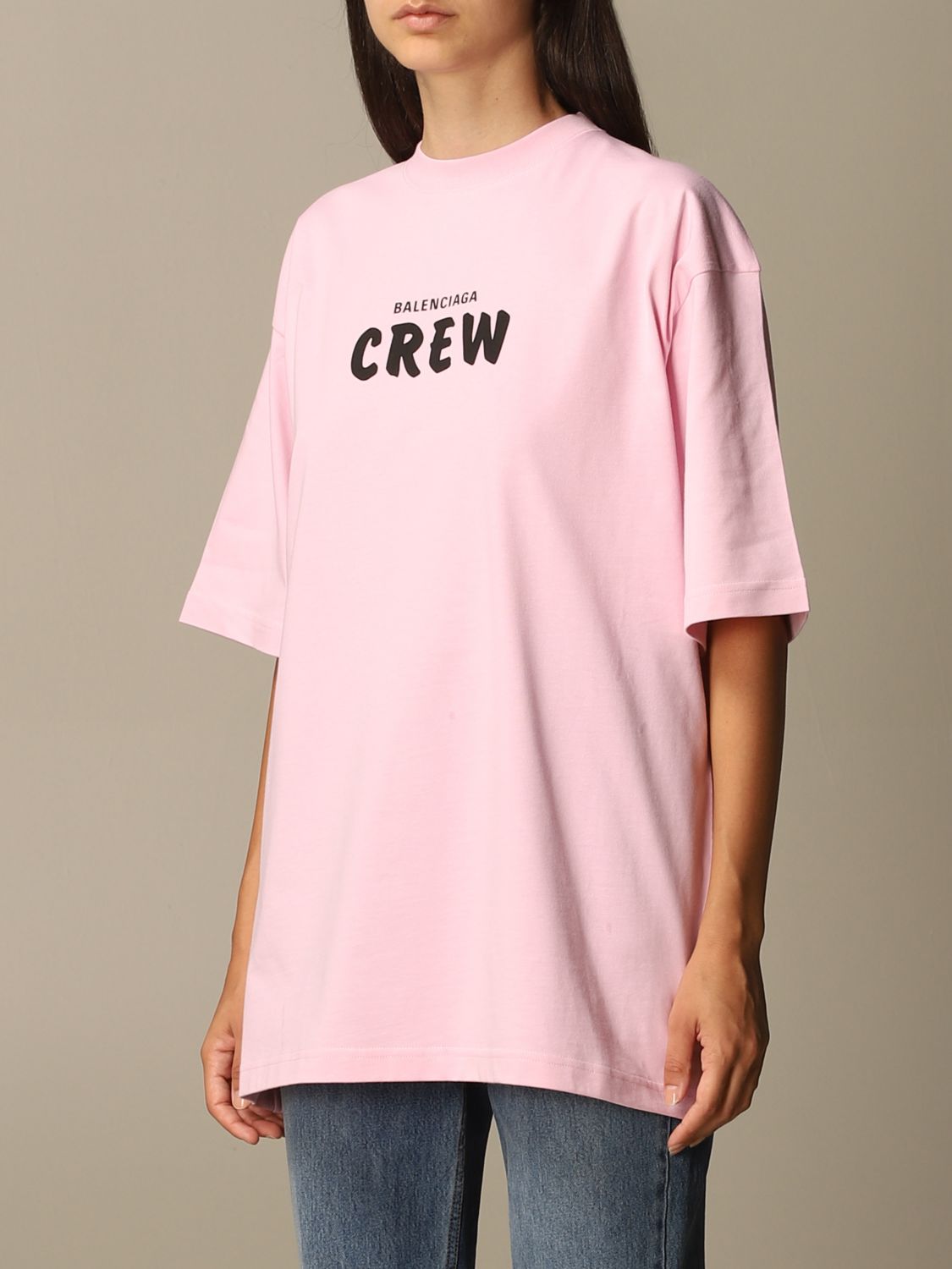 Pink Paris logoprint cottonjersey Tshirt  Balenciaga  MATCHESFASHION US