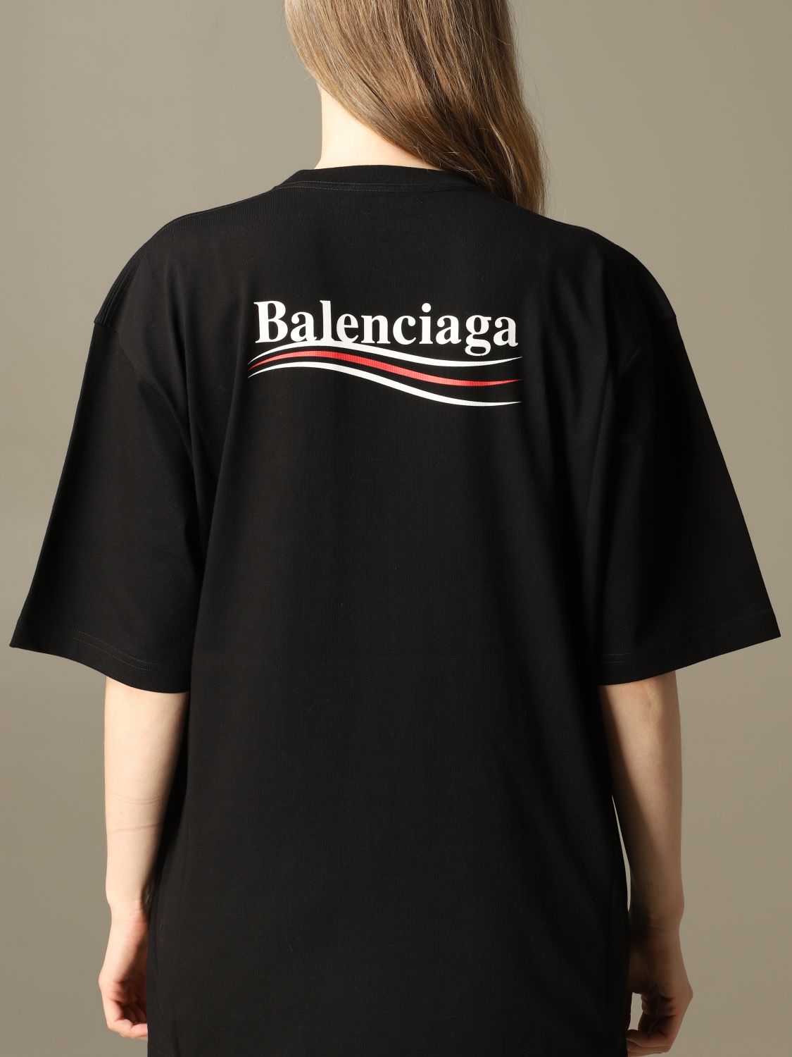 BALENCIAGA: Political Campaign T-shirt with logo - Black | T-Shirt