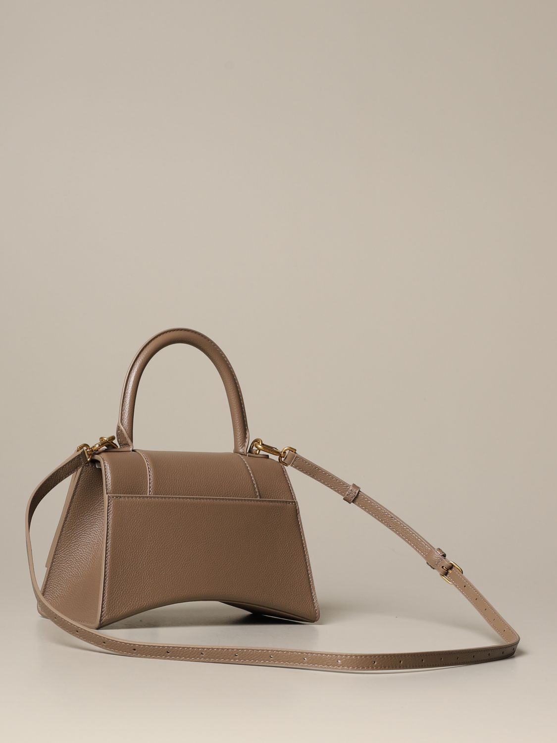 balenciaga hourglass small leather top handle shoulder bag