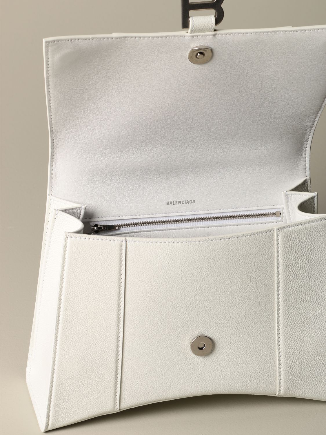 balenciaga hourglass white bag