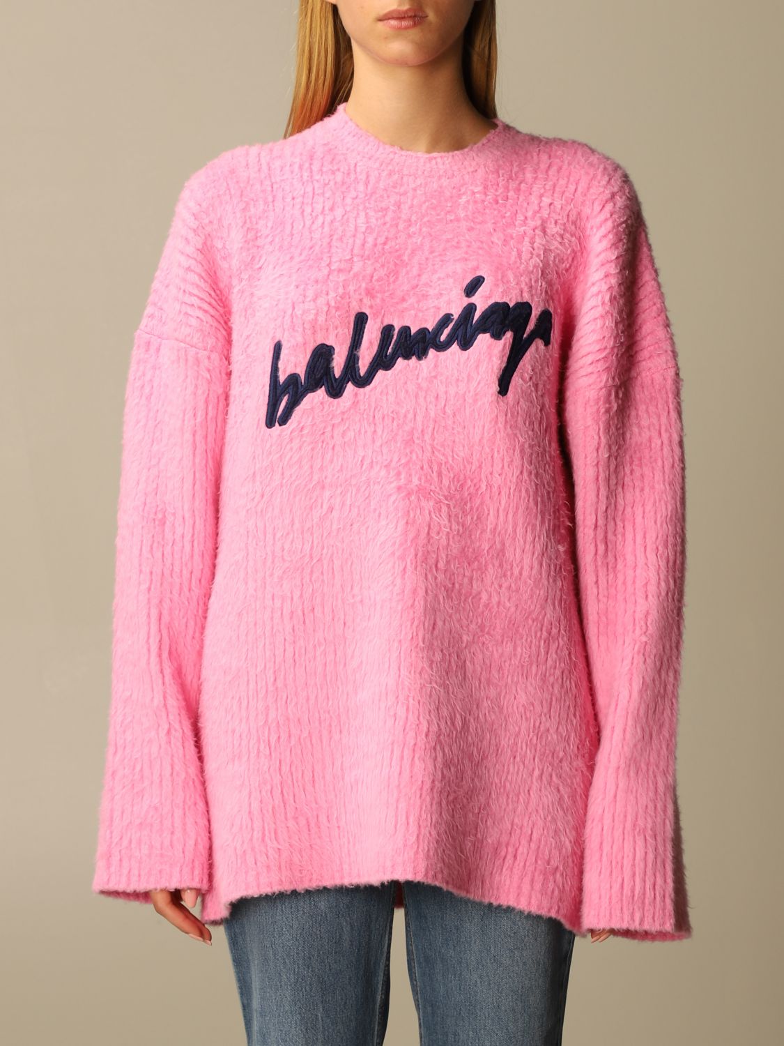 balenciaga pink sweater women's