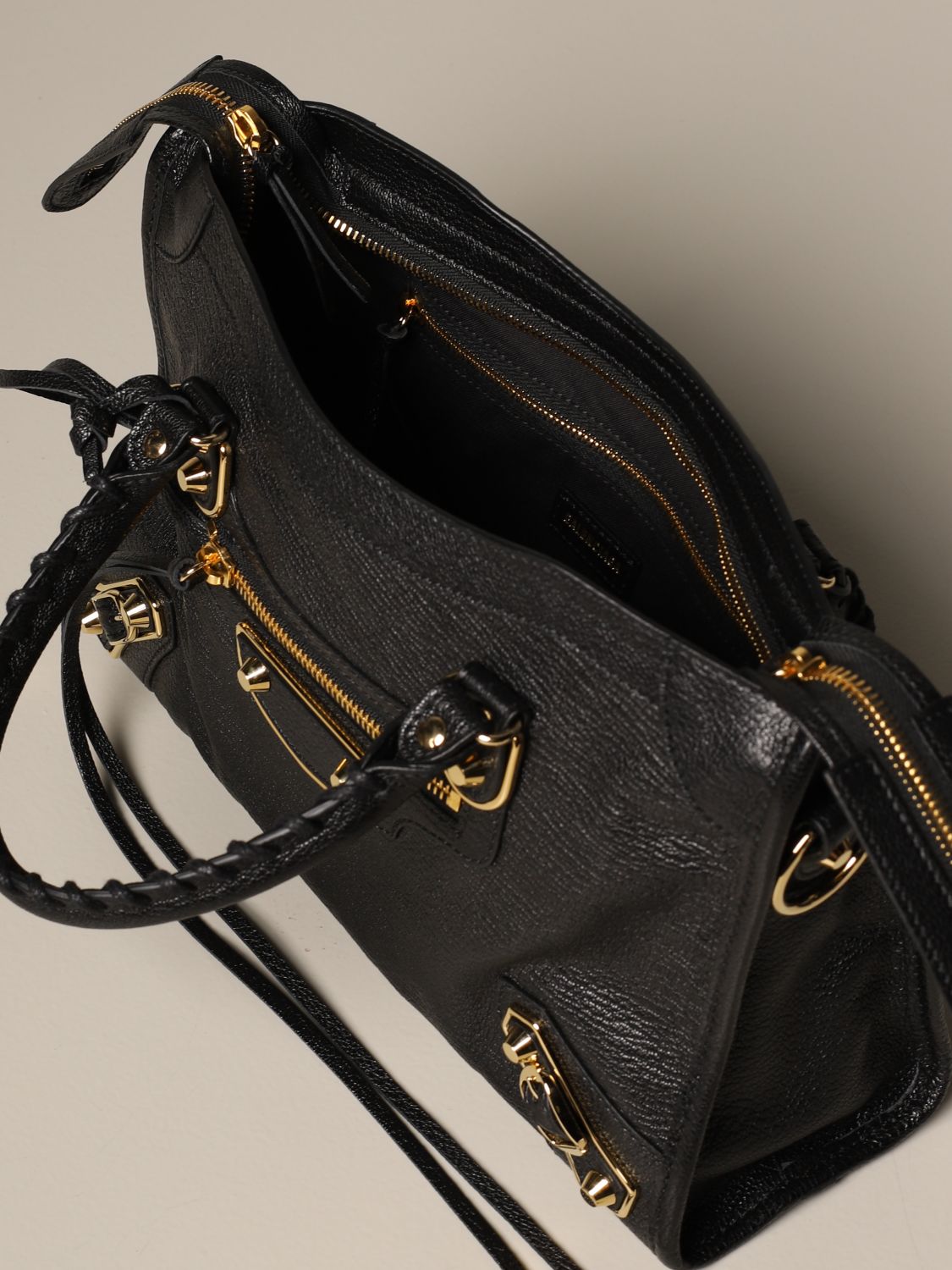 BALENCIAGA: City Classic S bag in grained leather | Shoulder Bag ...