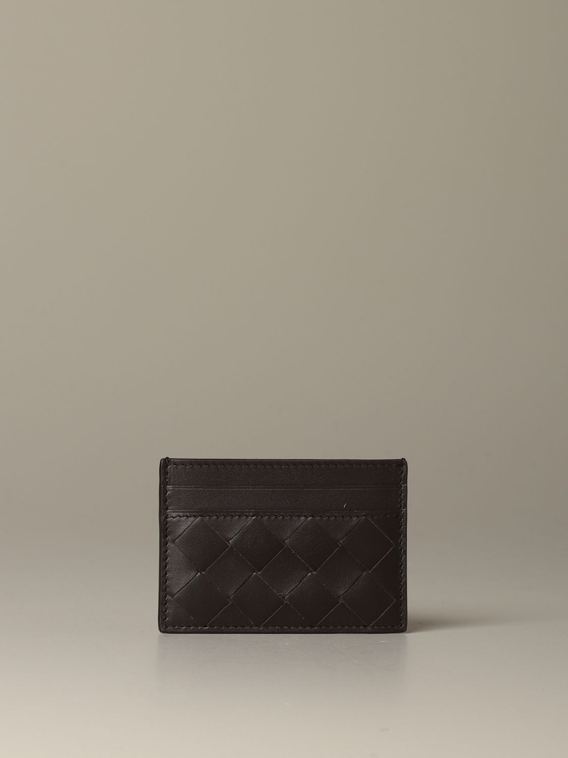 Wallet Bottega Veneta: Bottega Veneta credit card holder in woven leather 1.5 dark 2