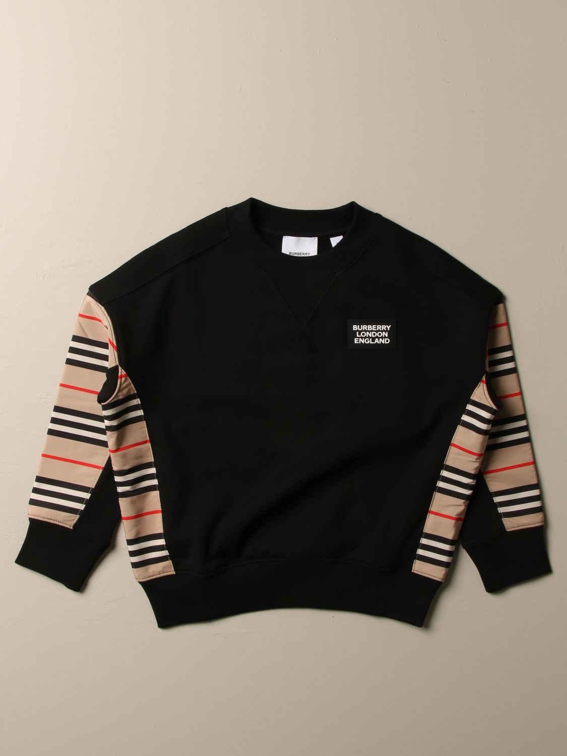 Burberry cotton sweatshirt with striped 