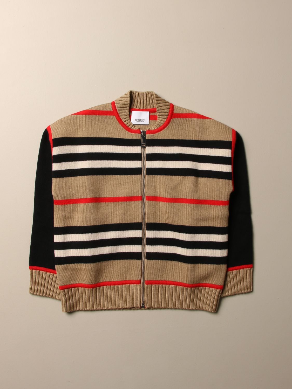 cashmere blend with striped pattern 