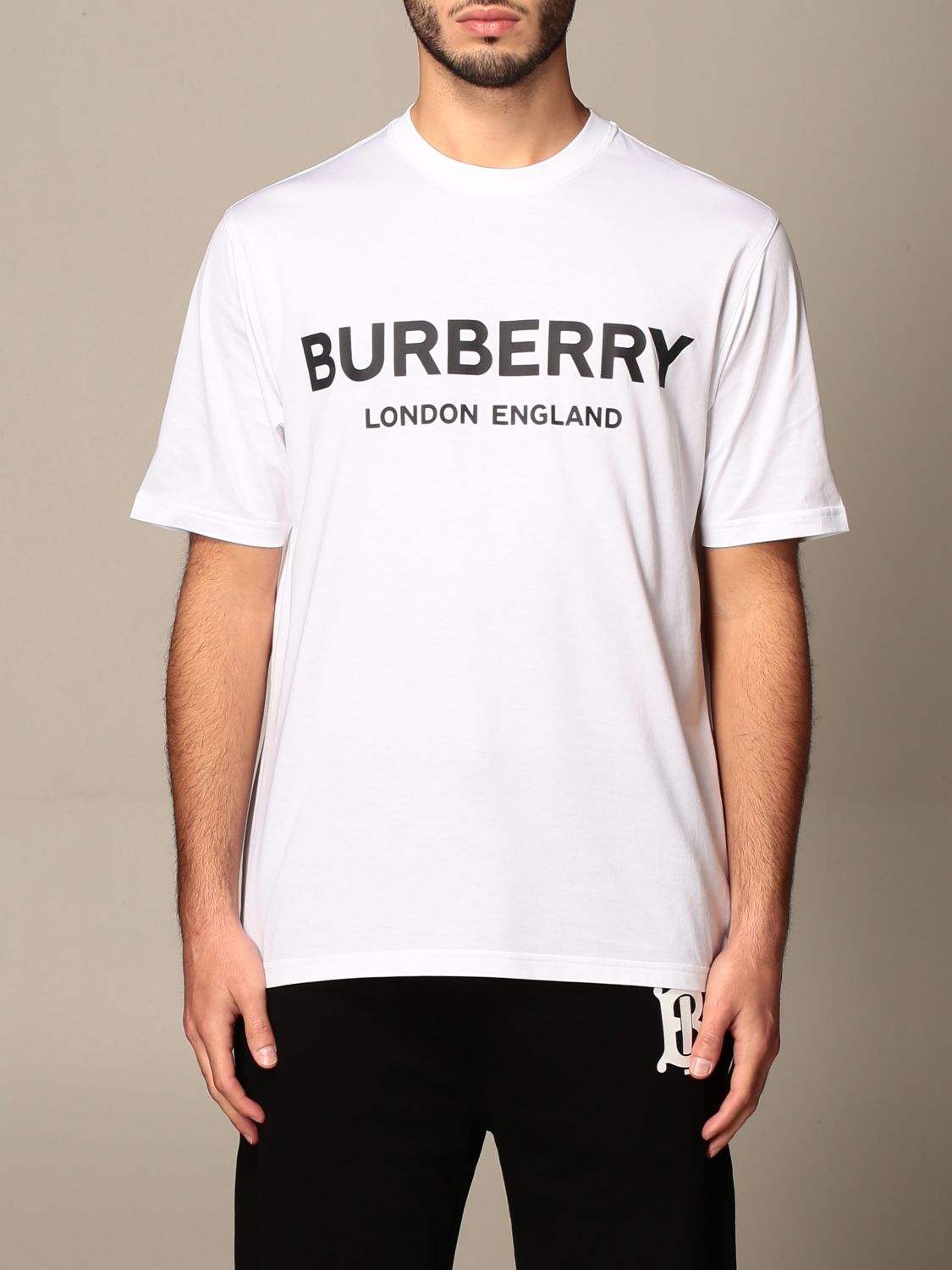 BURBERRY: Letchford cotton t-shirt with logo | T-Shirt Burberry Men White | T-Shirt Burberry 