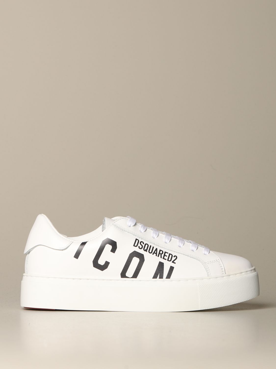 Dsquared2 platform sneakers in leather 