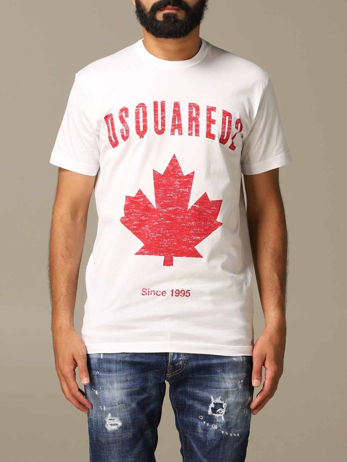dsquared t shirt white and red