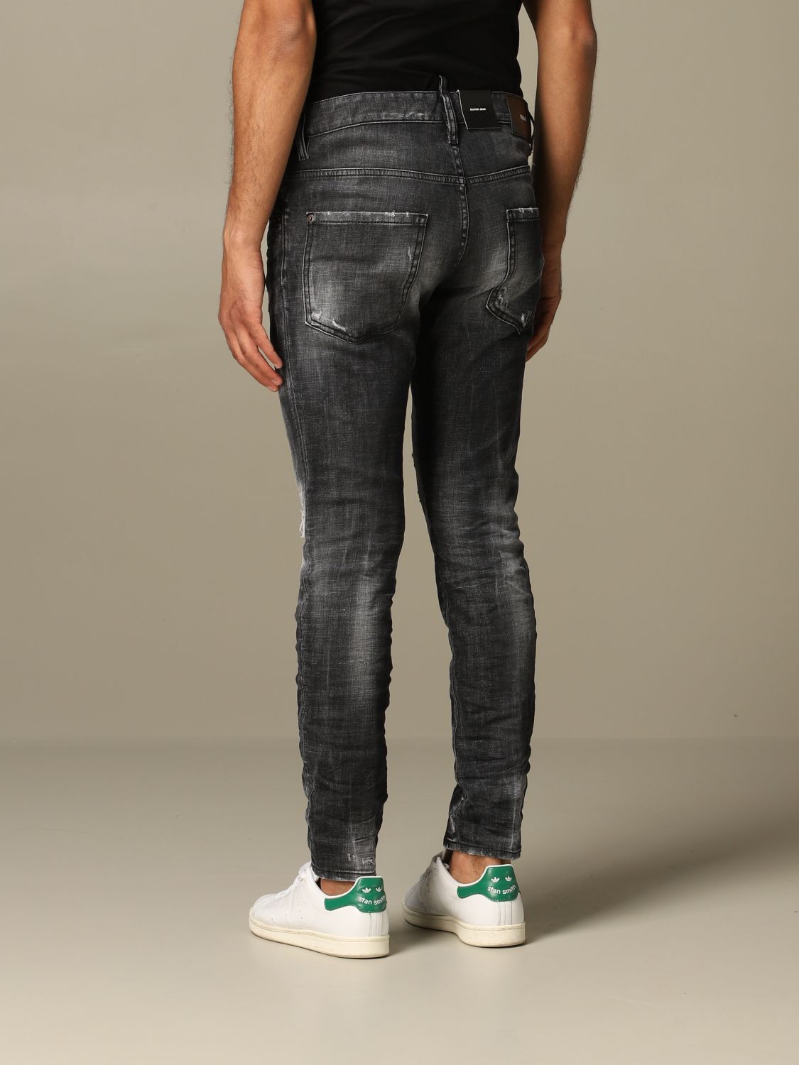 Dsquared2 Outlet: slim fit Skater jeans with breaks - Black | Jeans Dsquared2 S74LB0783 S30357