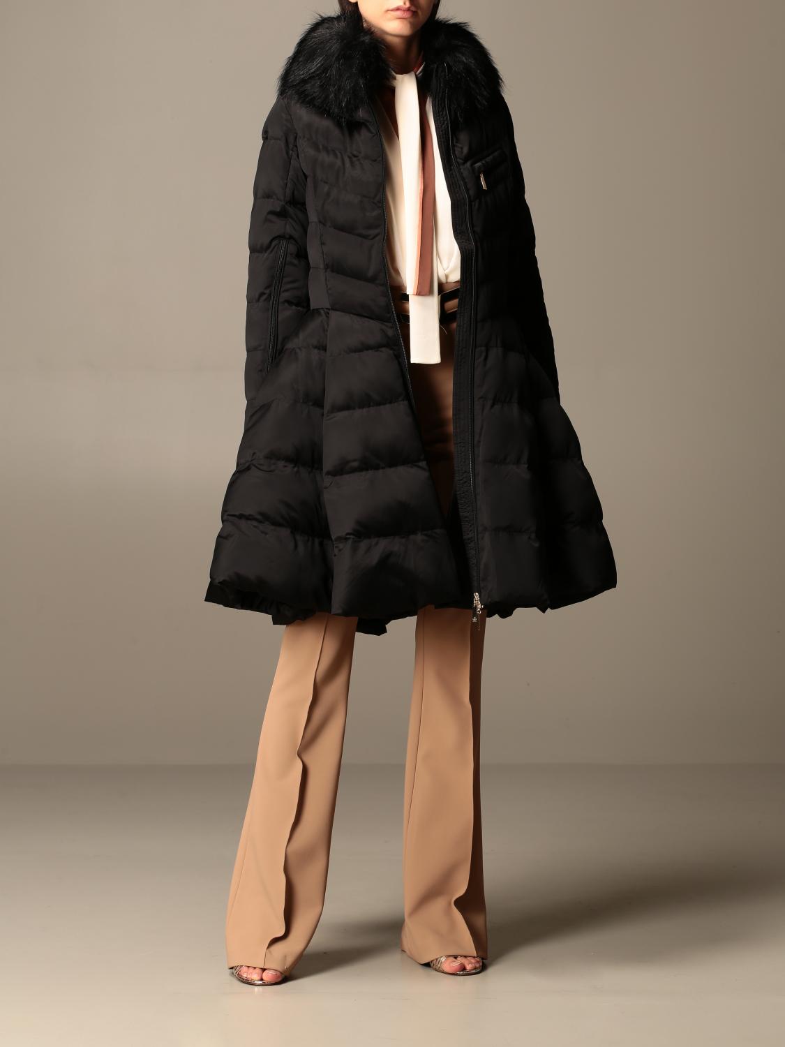 ELISABETTA FRANCHI: Piumino a ruota - Nero | Giacca Elisabetta Franchi