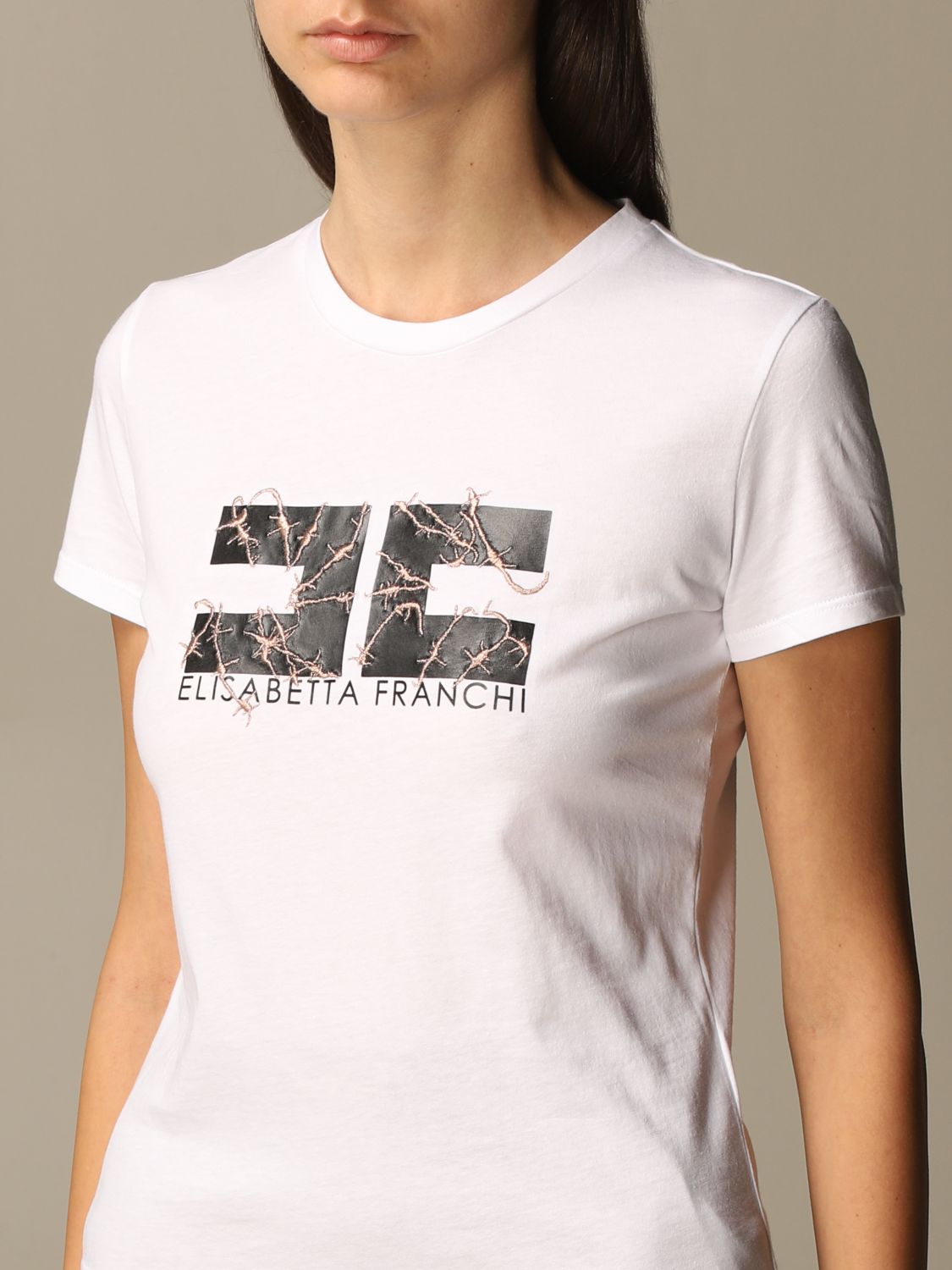 ELISABETTA FRANCHI: T-shirt con logo | T-Shirt Elisabetta Franchi Donna