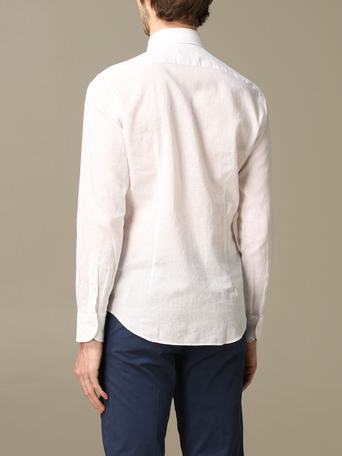 Xc Outlet: linen shirt with button down collar - White | Shirt Xc DP3L