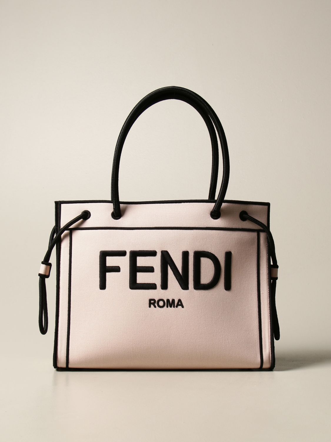 FENDI: canvas bag with embroidered logo | Shoulder Bag Fendi Women Pink ...